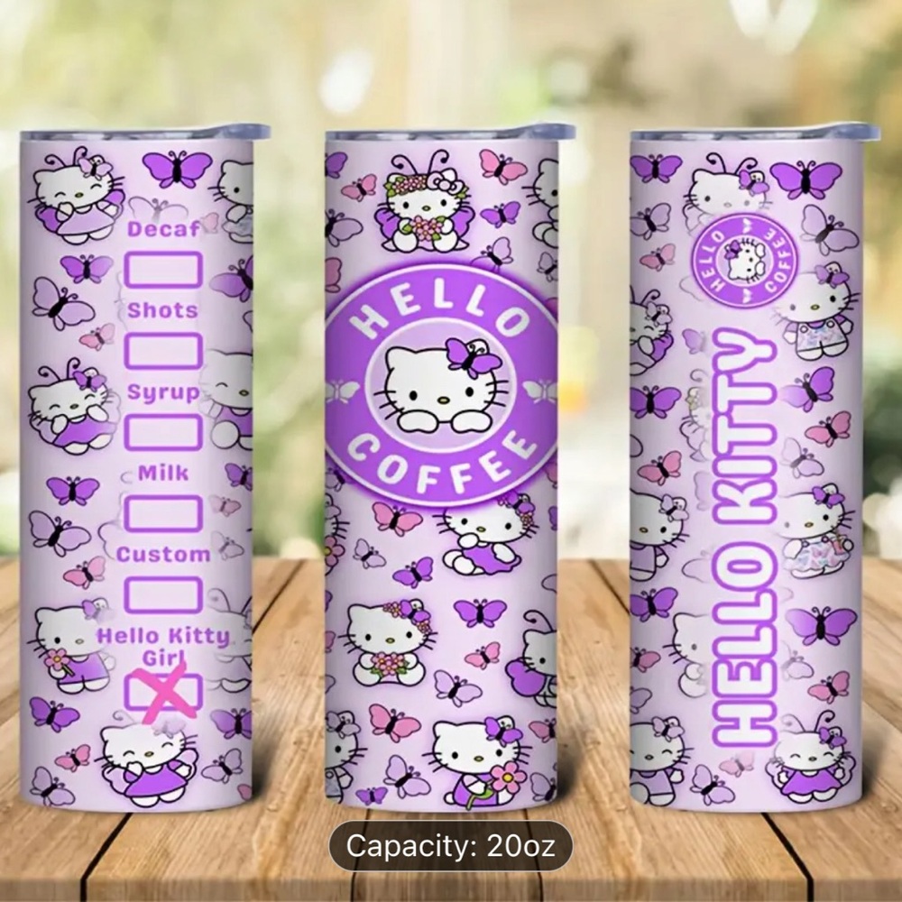 1pc 20oz Hello Kitty Kawaii Cute Cat Stainless Steel Insulated Mug,